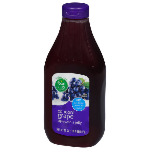 Food Club Squeezable Jelly, Concord Grape