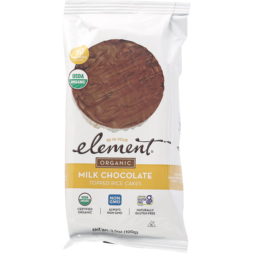 Element Topped Rice Cakes, Organic, Milk Chocolate