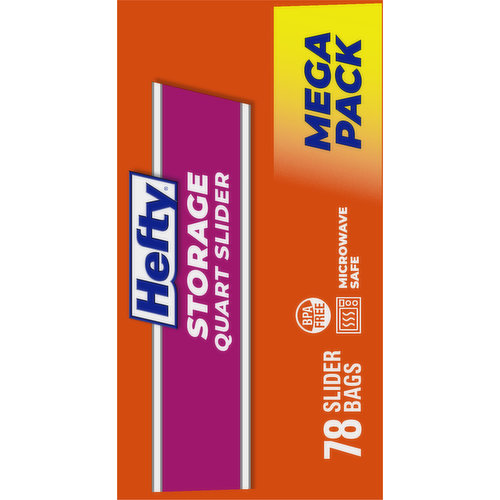 Hefty Gallon Storage Slider Bags Mega Pack, 66 count