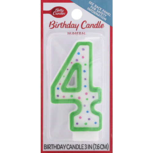 Betty Crocker Birthday Candle, Numeral 4, 3 Inch