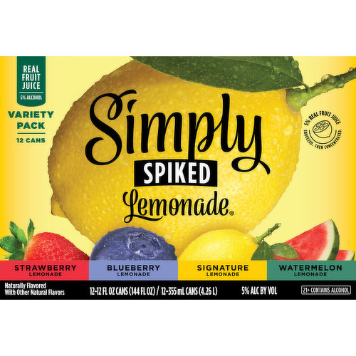 Simply Spiked Beer, Lemonade, Variety Pack