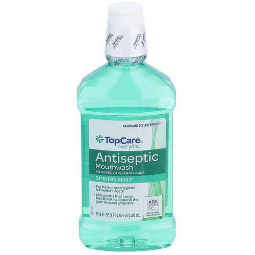 TopCare Antigingivitis / Antiplaque Antiseptic Mouthwash, Spring Mint