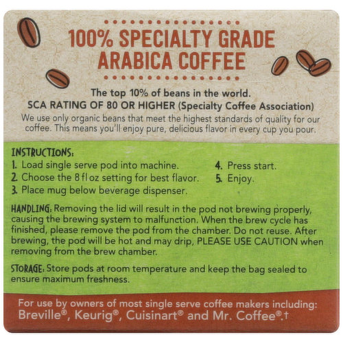 Full Circle Market Medium Roast Colombian Supremo 100% Arabica Coffee Single Serve Pods