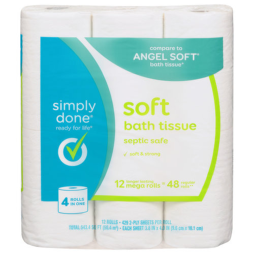 Simply Done Bath Tissue, Soft, Mega Rolls, 2-Ply