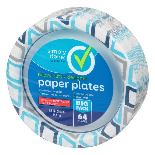 Simply Done Paper Plates, Heavy Duty, Designer