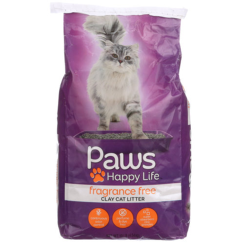 Paws Happy Life Clay Cat Litter, Fragrance Free