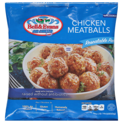 Bell & Evans Meatballs, Chicken, Air Chilled