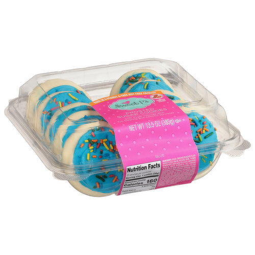 Sweet P's Bake Shop Sugar Cookies, Frosted, Blue