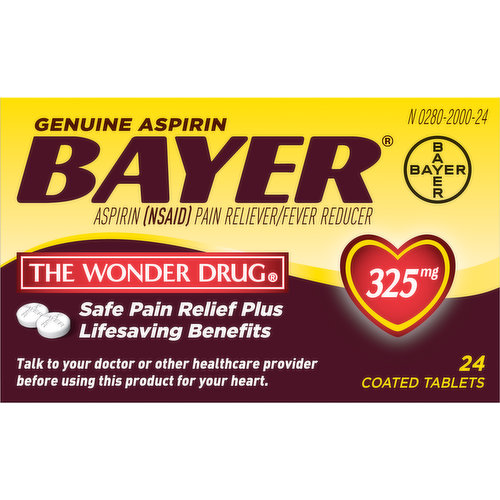 Bayer Aspirin, 325 mg, Coated Tablets