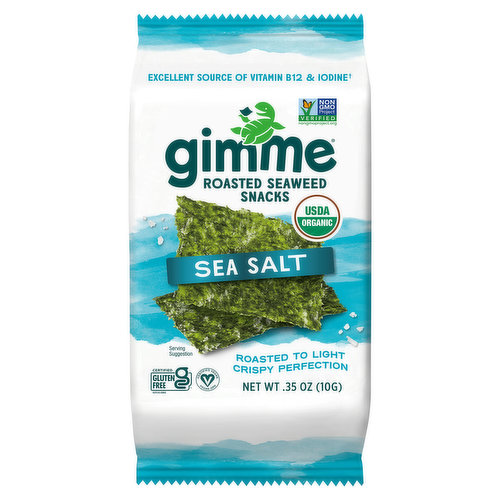 Gimme Seaweed Snacks, Roasted, Sea Salt