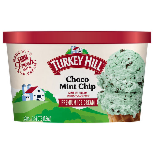 Turkey Hill Ice Cream, Choco Mint Chip, Premium