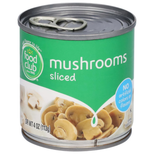 Food Club Mushrooms, Sliced