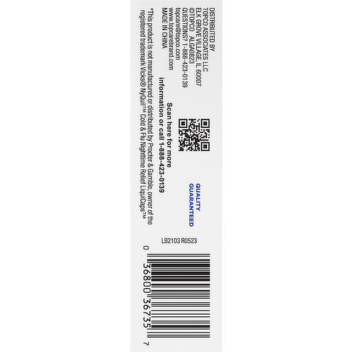 TopCare Cold & Flu Relief, NiteTime, Multi-Symptom Relief, Softgels