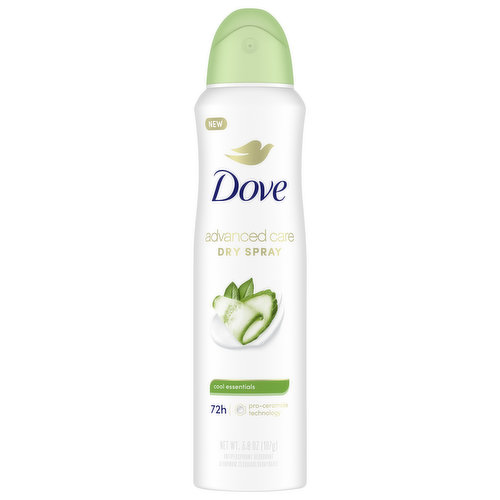 Dove Antiperspirant Deodorant, Dry Spray, Cool Essentials