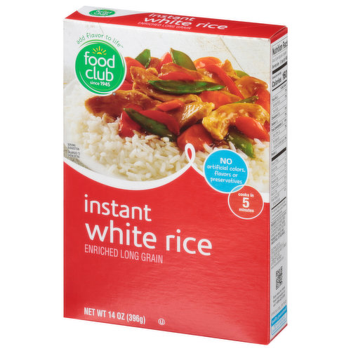Food Club White Rice, Instant, Long Grain