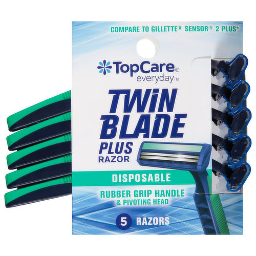 TopCare Razors, Disposable, Twin Blade Plus