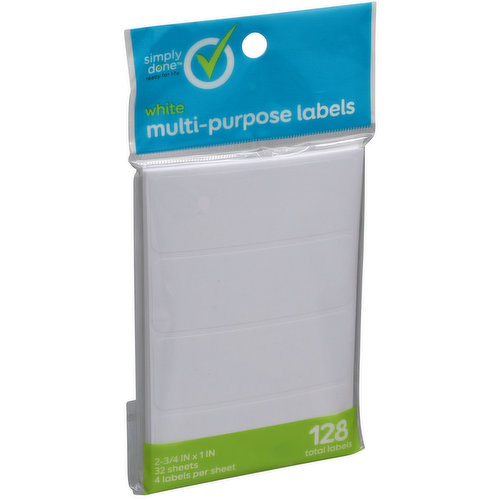Simply Done Multi-Purpose Labels, White
