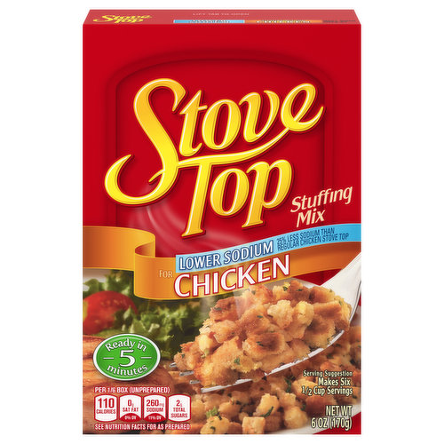 Stove Top Stuffing Mix, for Chicken, Lower Sodium