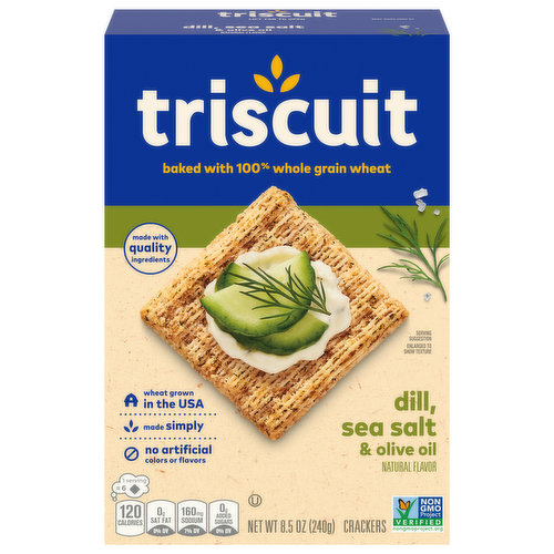 Triscuit Dill, Sea Salt & Olive Oil Whole Grain Wheat Crackers, 8.5 oz