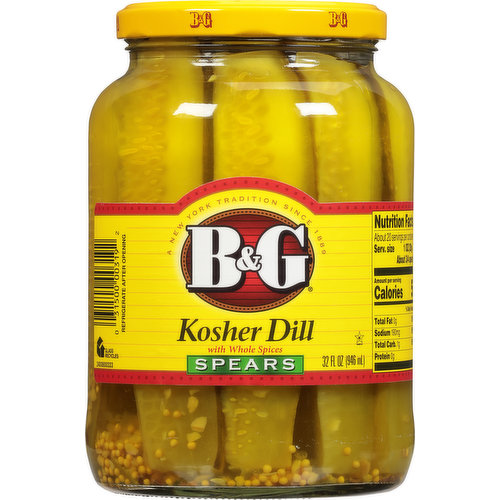 B&G Pickles, Kosher Dill, Spears