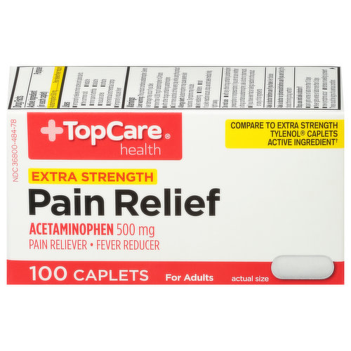 TopCare Pain Relief, Extra Strength, 500 mg, Caplets