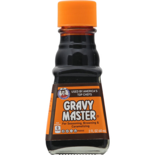 For seasoning, browning & caramelizing. Per Serving: 0 calories. Vegan. Gluten free. Halal. Enhancing recipes since 1935. Used by America's top chefs. No meat. www.GravyMaster.com. Find recipes at www.GravyMaster.com. Made in USA.