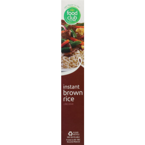 Food Club Brown Rice, Instant, Long Grain