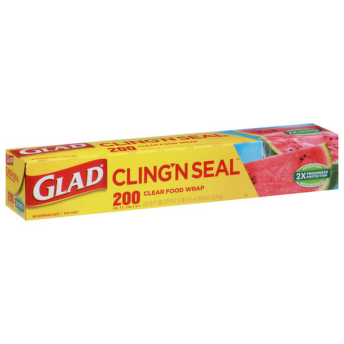 Glad Food Wrap, Clear, 200 Square Feet