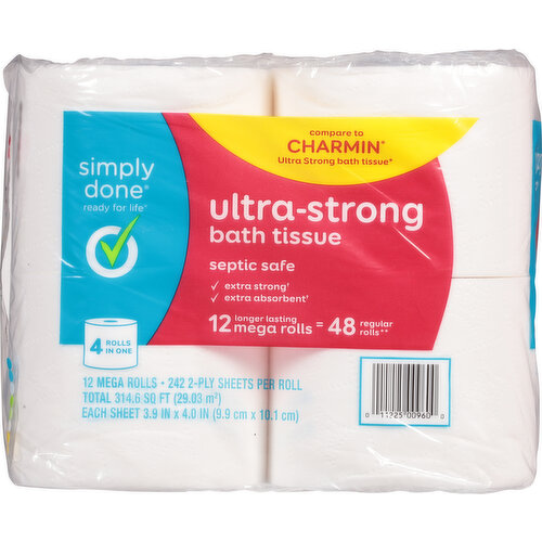 Simply Done Bath Tissue, Ultra-Strong, 2-Ply, Mega Rolls