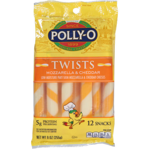 Polly-O Twist Mozzarella Cheddar, 9oz