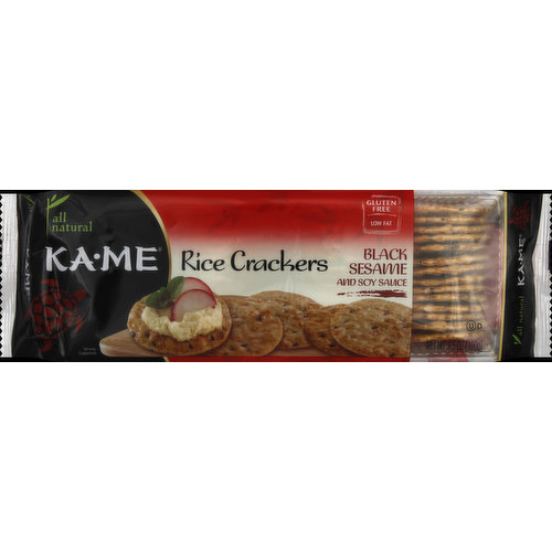 KA-ME Rice Crackers, Black Sesame and Soy Sauce