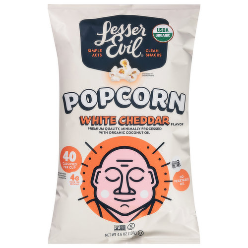LesserEvil Popcorn, White Cheddar Flavor