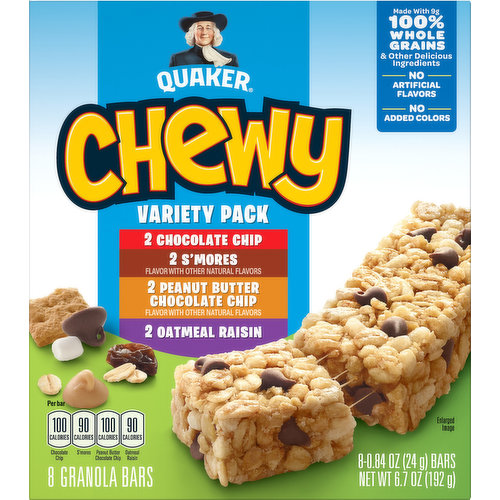 Quaker Granola Bars, Variety Pack, 8 Pack