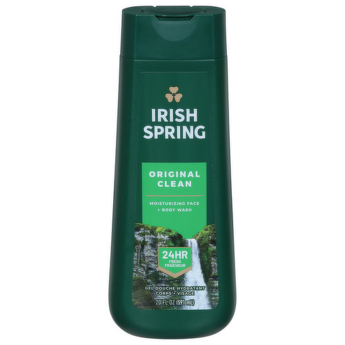 Irish Spring Face + Body Wash, Moisturizing, Original Clean