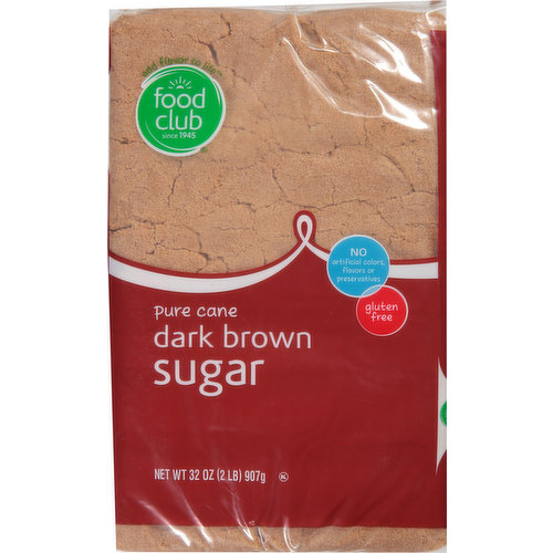 Food Club Sugar, Pure Cane, Dark Brown
