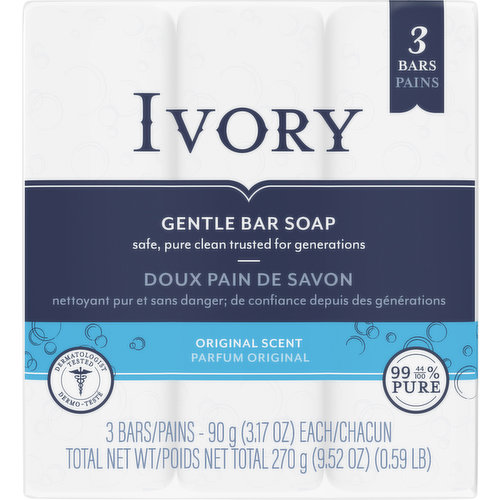 Ivory Bar Soap, Gentle, Original Scent