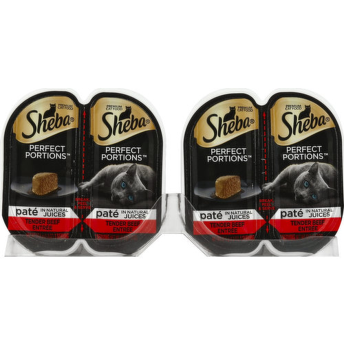 Sheba Cat Food, Premium, Tender Beef Entree, Pate