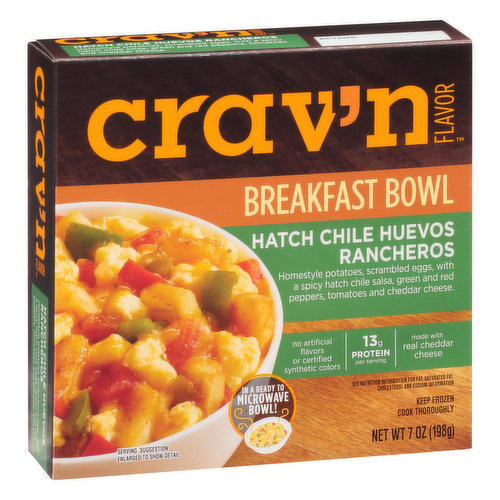 Crav'n Flavor Breakfast Bowl, Hatch Chile Huevos Rancheros