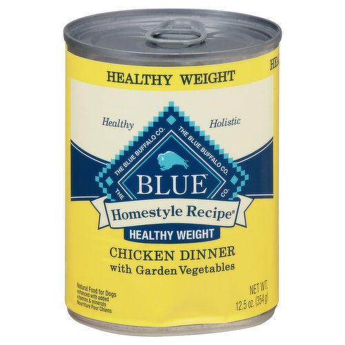 Blue Buffalo Food for Dogs, Natural, Chicken Dinner with Garden Vegetables, Healthy Weight