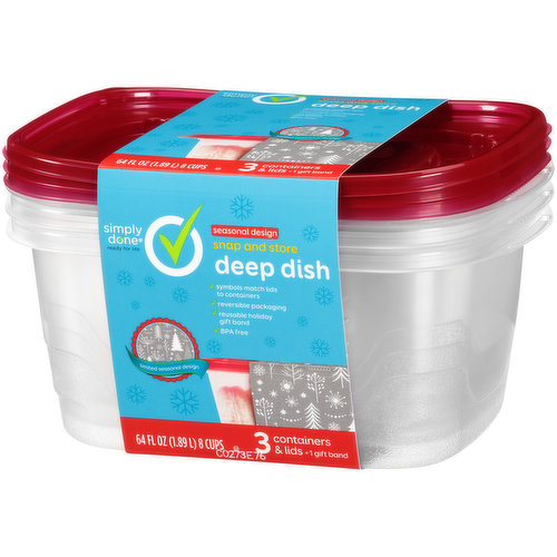 Simply Done 3-1/8 Cup Snap & Store Entree Containers & Lids 5Ct