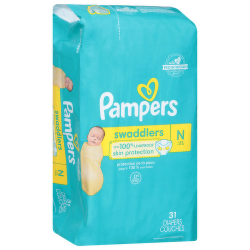 Pampers Swaddlers Newborn Baby Diapers Size 0 (<10 lbs), 31 count