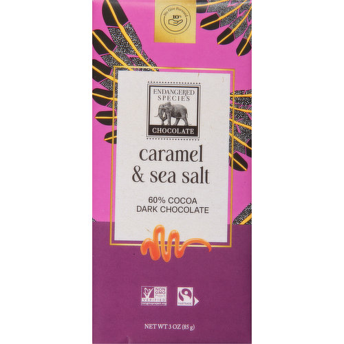 Endangered Species Dark Chocolate, Caramel & Sea Salt, 60% Cocoa