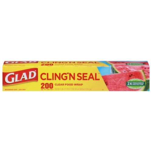 Glad Cling'n Seal 200 sq ft Clear Food Wrap