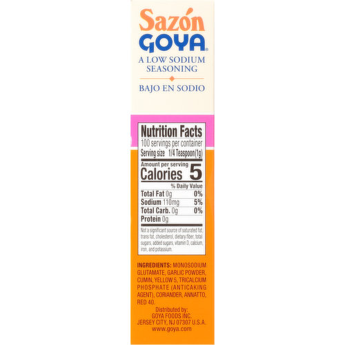 Goya Sazon Low Sodium, Salt, Spices & Seasonings