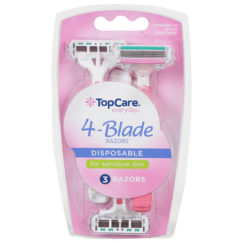 TopCare Razors, 4-Blade, Disposable