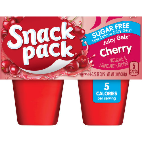 Snack Pack Juicy Gels, Sugar Free, Cherry