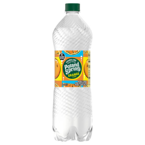 Poland Spring Spring Water, Sparkling, Orange Flavor