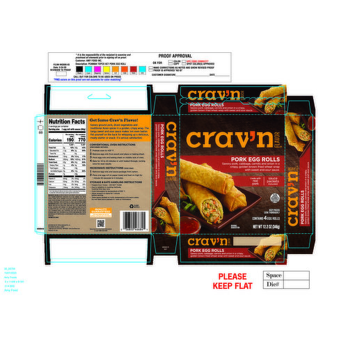 Crav'n Flavor Egg Rolls, Pork