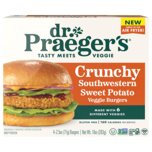 Dr. Praeger's Veggie Burgers, Crunchy, Southwestern Sweet Potato