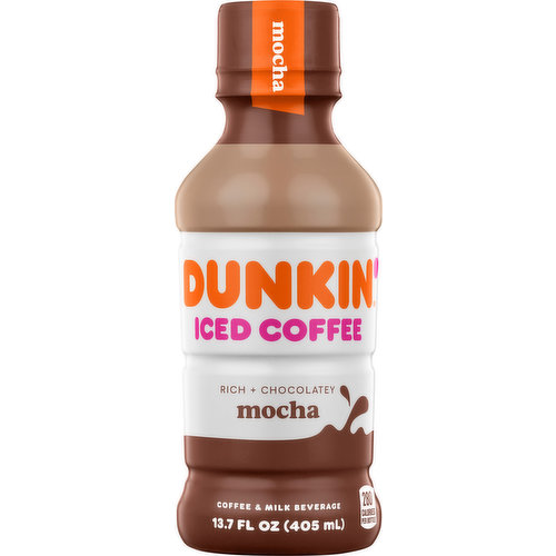 Dunkin' Iced Coffee, Mocha, Rich + Chocolatey